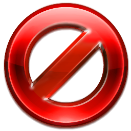 Иконка перечеркнутого красноватого круга или знак отмены
